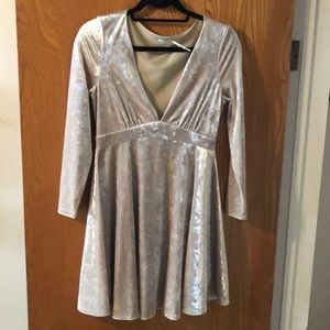 Champagne colored velvet dress